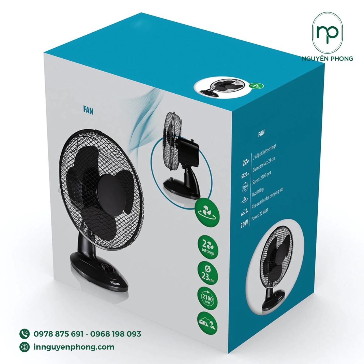 Mẫu hộp giấy đựng quạt mini